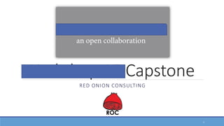 Workshop 17 Capstone
RED ONION CONSULTING
1
 