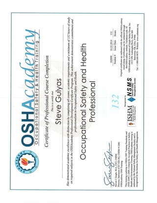 OSHA Certifications