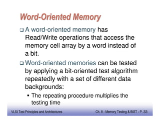 Memory testing and built in self test and repair | PDF