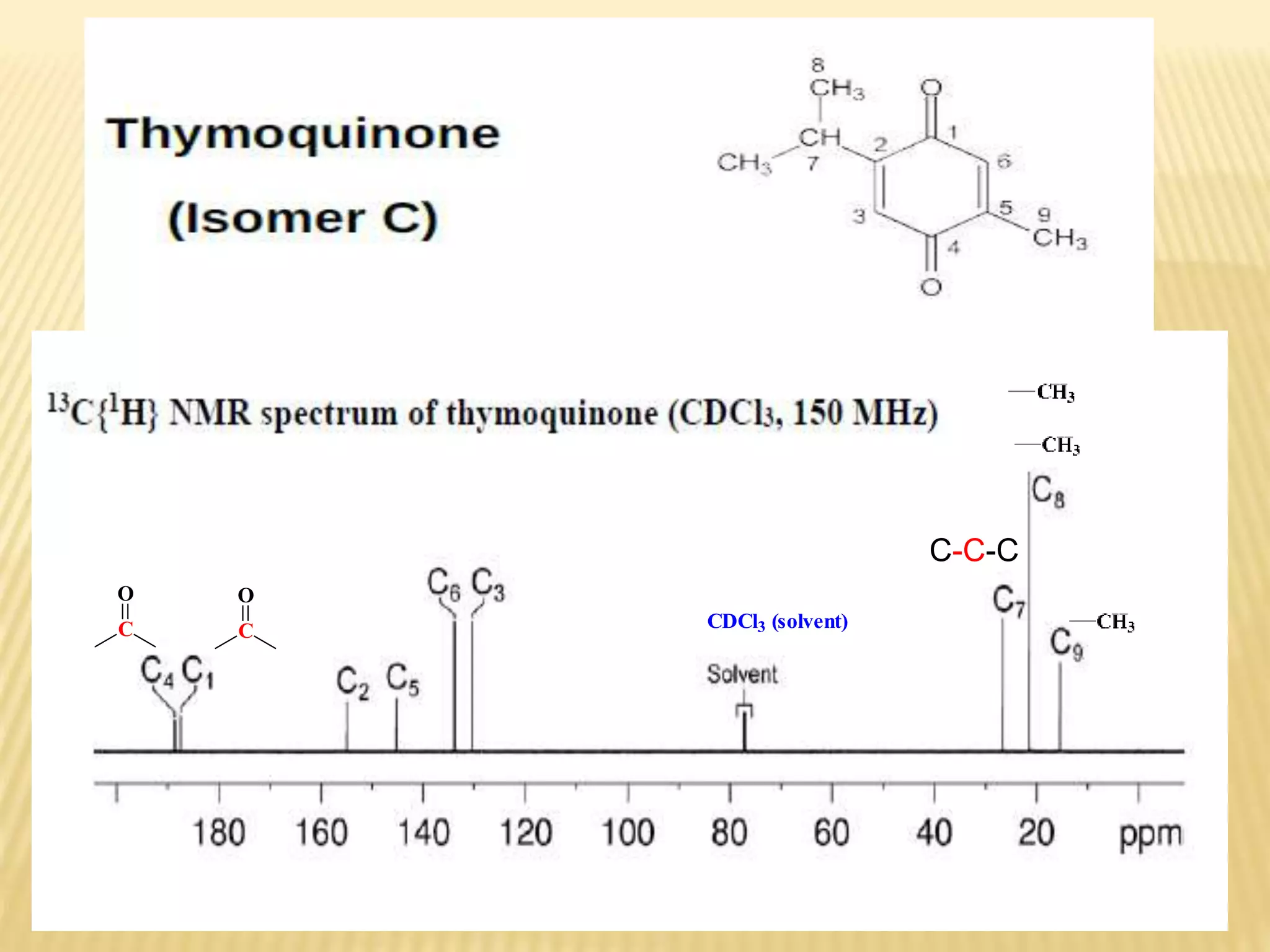 C
O
C
O
C-C-C
CDCl3 (solvent)
 