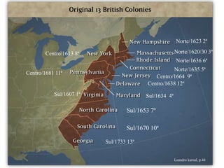 Sul/1607 1ª
Norte/1620/30 3ª
Norte/1623 2ª
Sul/1634 4ª
Norte/1635 5ª
Norte/1636 6ª
Centro/1638 12ª
Sul/1653 7º
Sul/1670 10ª
Centro/1613 8ª
Centro/1664 9ª
Centro/1681 11ª
Sul/1733 13ª
Leandro karnal, p.44
 