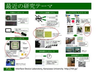 最近の研究テーマ

2014/1/22

Interface Device Laboratory, Kanazawa University http://ifdl.jp/

 
