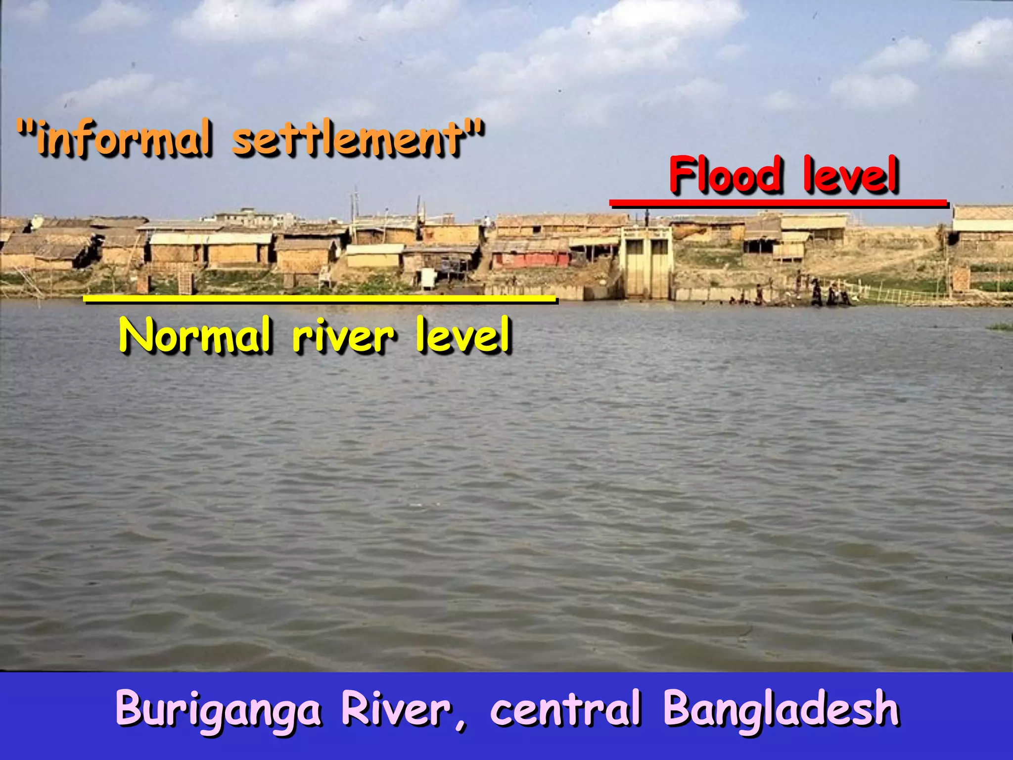 "informal settlement"
Normal river level
Flood level
Buriganga River, central Bangladesh
 