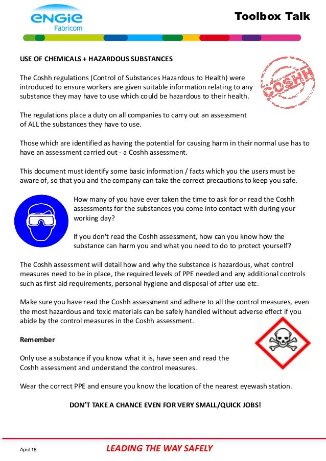 Toolbox Talk Regulations