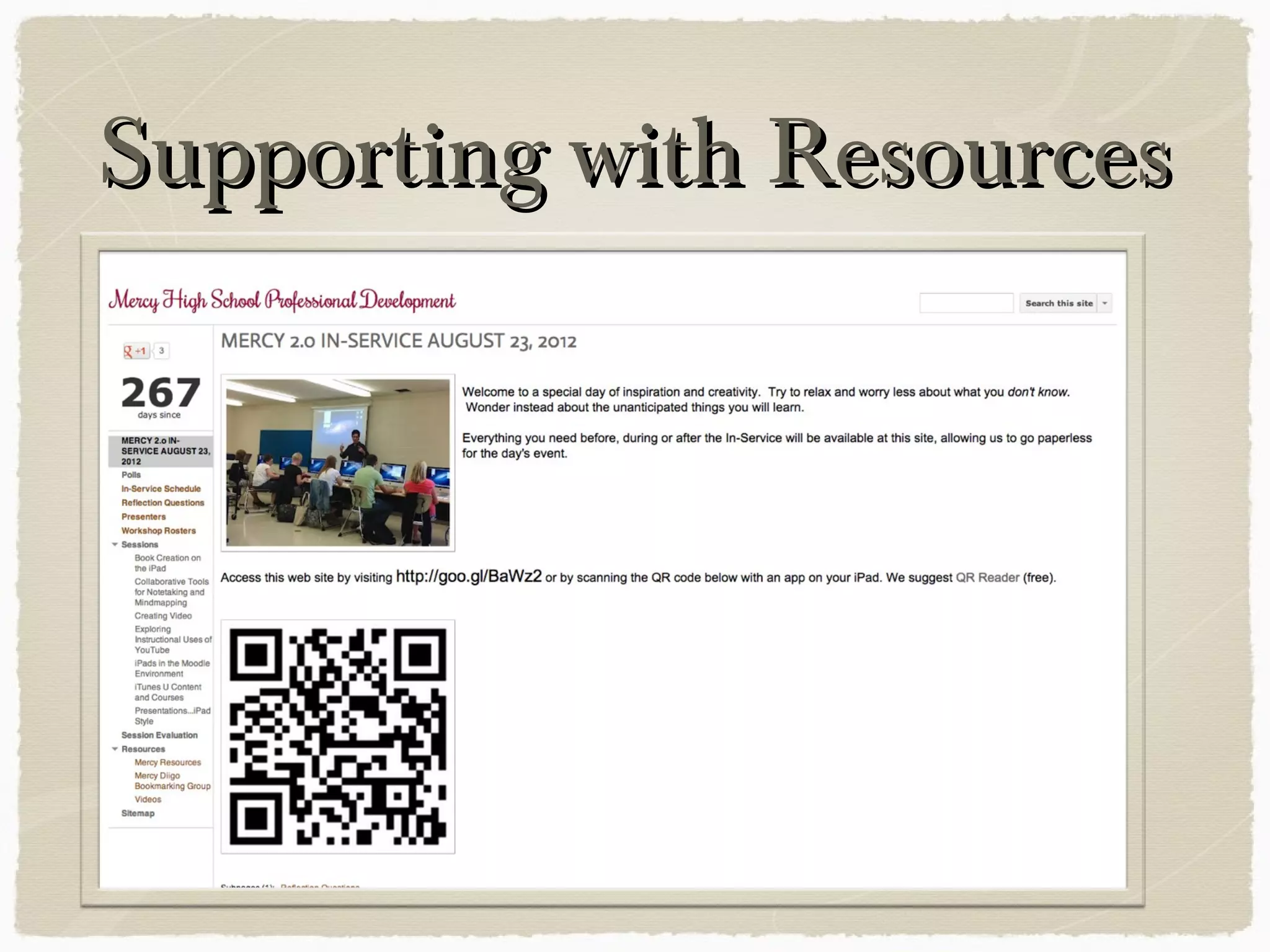 Supporting with ResourcesSupporting with Resources
 