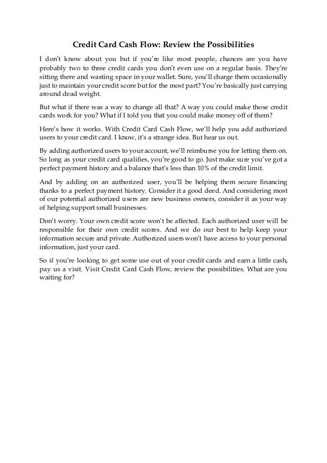 13 Credit Card Cash Flow Review The Possibilities