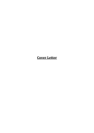 Cover Letter
 