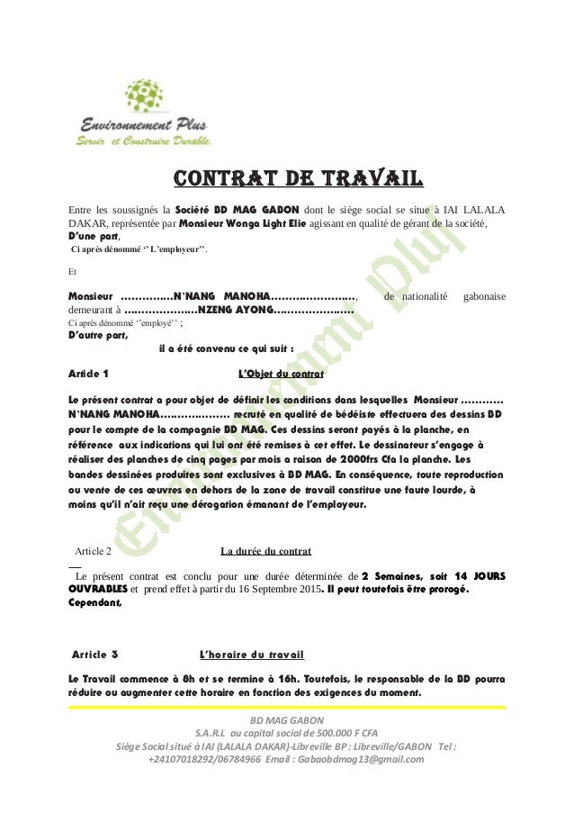 Contrat de travail Light