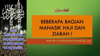 BEBERAPA BAGIAN
MANASIK HAJI DAN
ZIARAH I
PROF. DR. H. NURWADJAH AHMAD EQ., M.A.
1
 