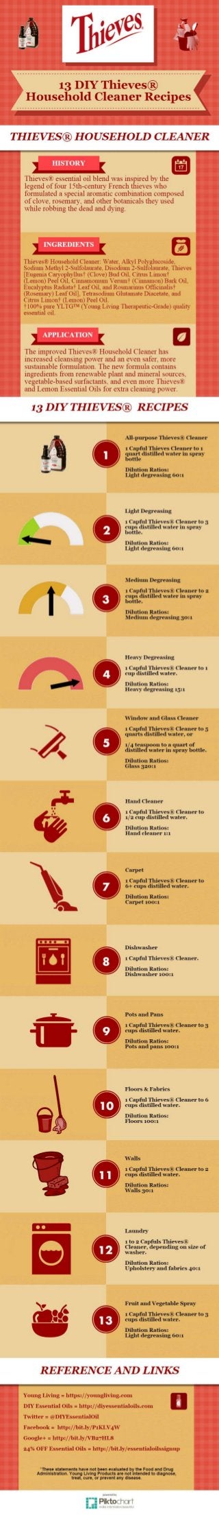 Infographic 13 DIY Thieves® Household Cleaner Recipes 