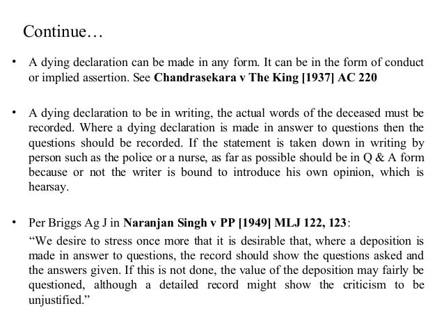 Dying declaration evidence rule picture