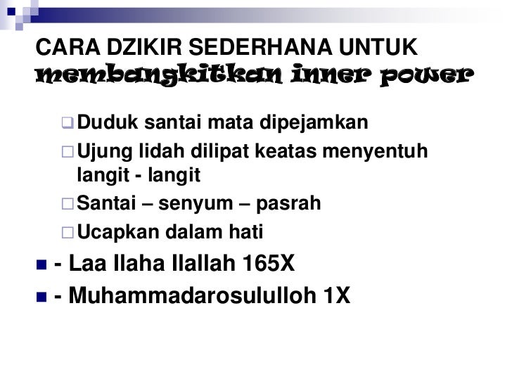 13 Dzikir Menghimpun Energi Pelepasan