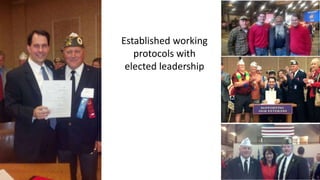 Established working
protocols with
elected leadership
 