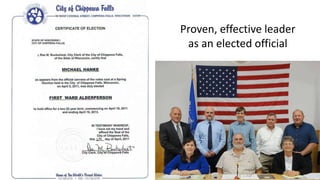 Proven, effective leader
as an elected official
 