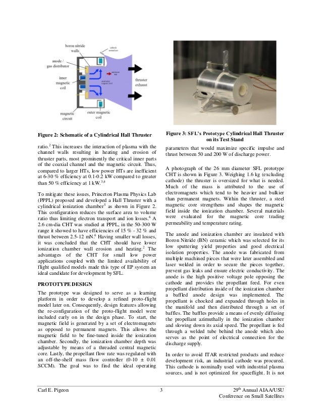 A Low Power Cylindrical Hall Thruster for Next Generation Microsatell…