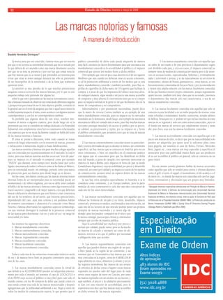 Estado 12 de Direito, fevereiro e março de 2008 
Las marcas notorias y famosas 
A manera de introducción 
Baudelio Hernánd...