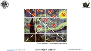 www.dadda.it roberto@dadda.it Excellence in usability 1st semester 2021-2022 33
La notte stellata - Vincent Van Gogh - 1889
 