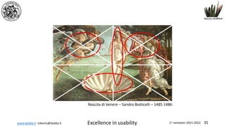 www.dadda.it roberto@dadda.it Excellence in usability 1st semester 2021-2022 35
Nascita di Venere – Sandro Botticelli – 1485 1486
 