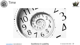 www.dadda.it roberto@dadda.it Excellence in usability 1st semester 2021-2022 37
Time
 