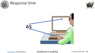 www.dadda.it roberto@dadda.it Excellence in usability 1st semester 2021-2022 40
Response time
Δt
 