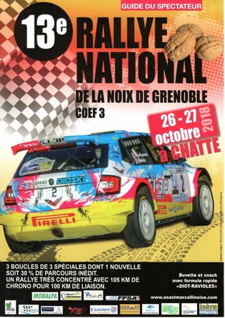 13e Rallye National de la Noix de Grenoble 2018 (Guide du Spectateur)