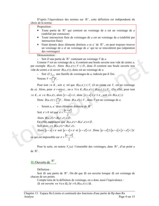 ;
* 7 *. % !
" #
• 8 . % %
( 4 " &
• 8 % % ( 4
&
• " ! < %
% % . (
% &
$ 2 % #
% ! 4 % % !
" &!( ε # ⊂⊂&!( ε ! 4 %
% (0 % &!( ε &! % #
$ 2 ∈&( % ! " #
'
∈
= #
∈ ! ε . ⊂&!( ε ( " %
&# ! εε
∈
= ! ⊂⊂∈∀ &!(&!(! εε # ( !
∈ ! &!( ε∈ ! ε<− ! εε ≤<− ! &!( ε∈ &
∈
⊂&!( ε # ⊂&!( ε ! % #
$ 2 ! " #
2 ,>ε .
+
−
<ε #
∅=∩ &!(&!( εε #
! . ∅≠∩ &!(&!( εε #
2 &!(&!( εε ∩∈ #
ε<− ε<− ε<− # ε+<−+−≤−
. 4
+
−
<ε #
! &( * 4 % ! ! *
#
/& 1 % #
2 Ω # 1 . Ω % . Ω %
#
% ! *. %
Ω % Ω⊂>∃Ω∈∀⇔ &!(!,! εε #
touscours.net
 
