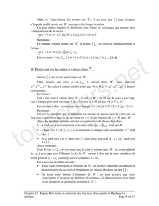 E
A ! % *. % ! .
* . . #
1 9 % ! . 4
*
⊂∩∈∃∈∀⇔= &(&!(&!(
.
∞
! %
.
[ ] =∈∀⇔= !!
13 &!###!( += &&(&!###!(&!((&(! +=∈∀
/& 0 % #
' . . #
∈= &( 0 % !
&(&+(&(
!###! 0 % . &!###!(! &(&+(&(
=∈∀ (
&
2 0 % ! ∈ # 1 . %
% . % ! " ∈ . ∈≥∀ ! #
% 0 % % . εε <−≥∀∈∃>∀ !!!, #
.
1 % . %
% ∞+ * = #
! % <0
• % ∈− &( % ,#
• % &!###!( += . &(
% #
• 2 % % ! λ ! #λ+ %
#λ+ #
.
+= ! % . 0 % +
&!( % % * &!( +
% 0 . "
#+ % % " #+ #
1 %
• 8 % * 4 ( "
F % 4 &#
• 4 * ! "
% (8 7 / G HI B
" 0 &#
touscours.net
 