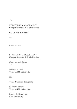 13e STRATEGIC MANAGEMENT Competitiveness & Globalization | DOCX