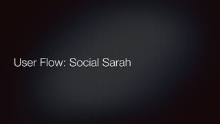 User Flow: Social Sarah
 