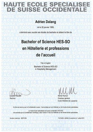 Bachelor of Science HES-SO