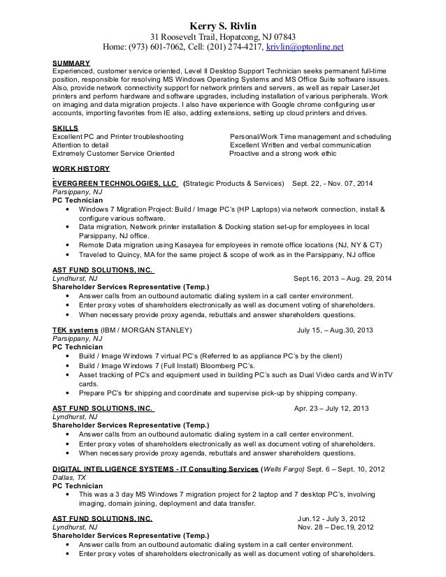 Environmental field technician resume