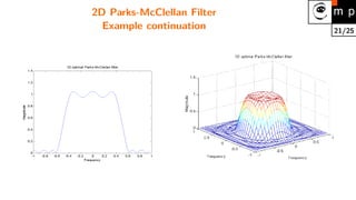 21/25
2D Parks-McClellan Filter
Example continuation
 