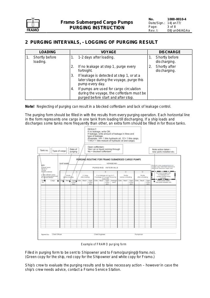 13 Framo Submerged Cargo Pump Purging Routine