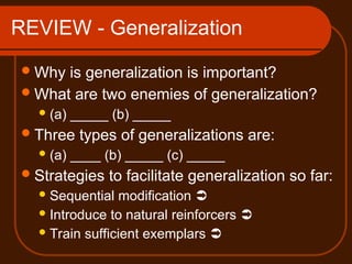 Generalization in Special Education classroom | PPT