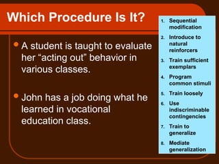 Program Common Stimuli Generalization in Special Education classroom | PPT