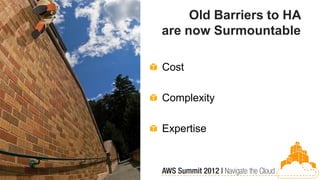 Old Barriers to HA
are now Surmountable

Cost

Complexity

Expertise
 