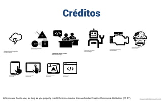 Créditos
mauriciobitencourt.comAll icons are free to use, as long as you properly credit the icons creator licensed under Creative Commons Attribution (CC BY).
 