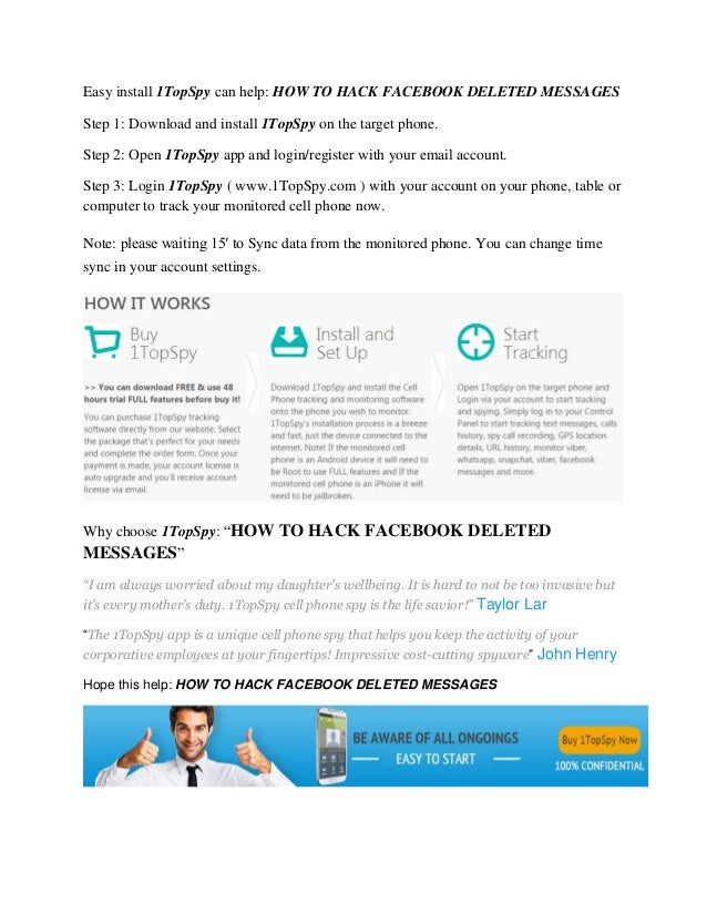 Recover deleted facebook messages hack free