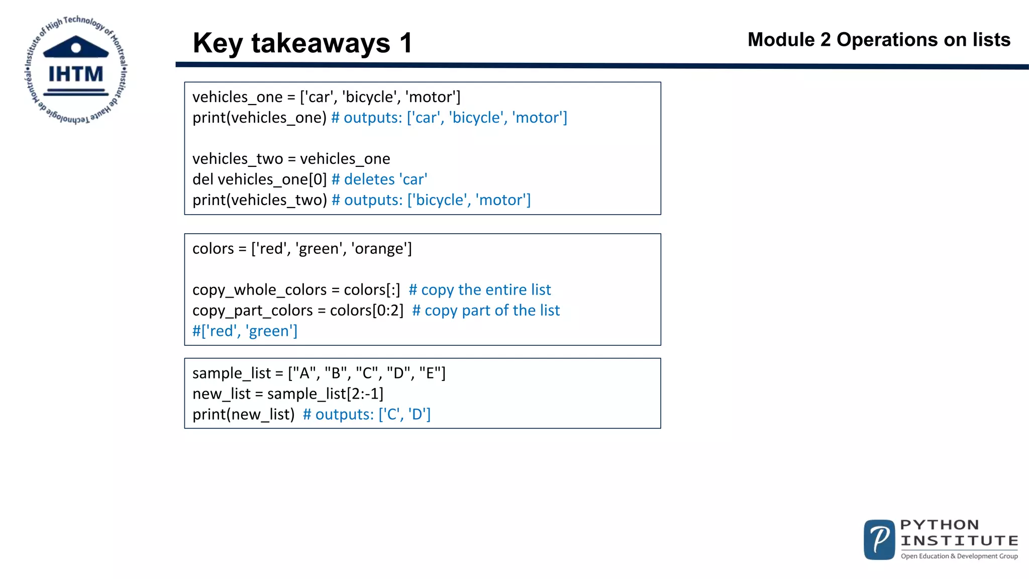 Python PCEP Operations On Lists | PPTX