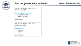 Python PCEP Operations On Lists | PPTX