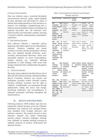 Teachers’ Lived Experiences in Promoting Education for Humanization: A ...