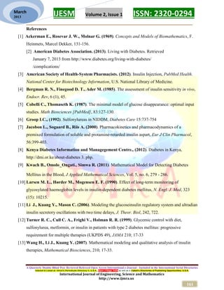 Mathematical Model for Drug Therapy in Patients With Diabetes Mellitus ...