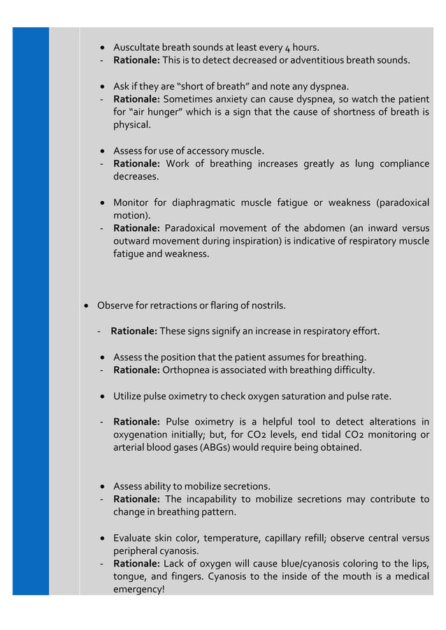 Ineffective Breathing Pattern Nursing Care Plan