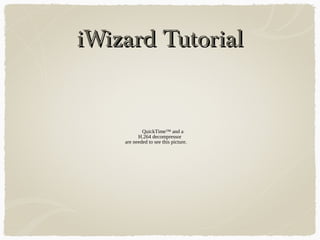 iWizard TutorialiWizard Tutorial
QuickTime™ and a
H.264 decompressor
are needed to see this picture.
 