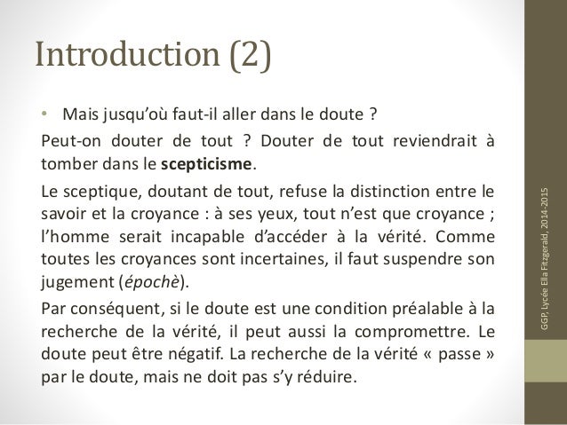 faut il douter de tout dissertation