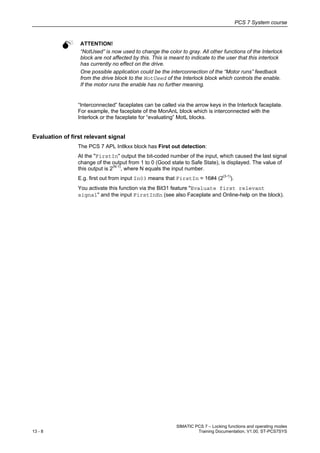 Interlock Color Code Pc 11 13 locking functions and operating modes v1.00_en | PDF