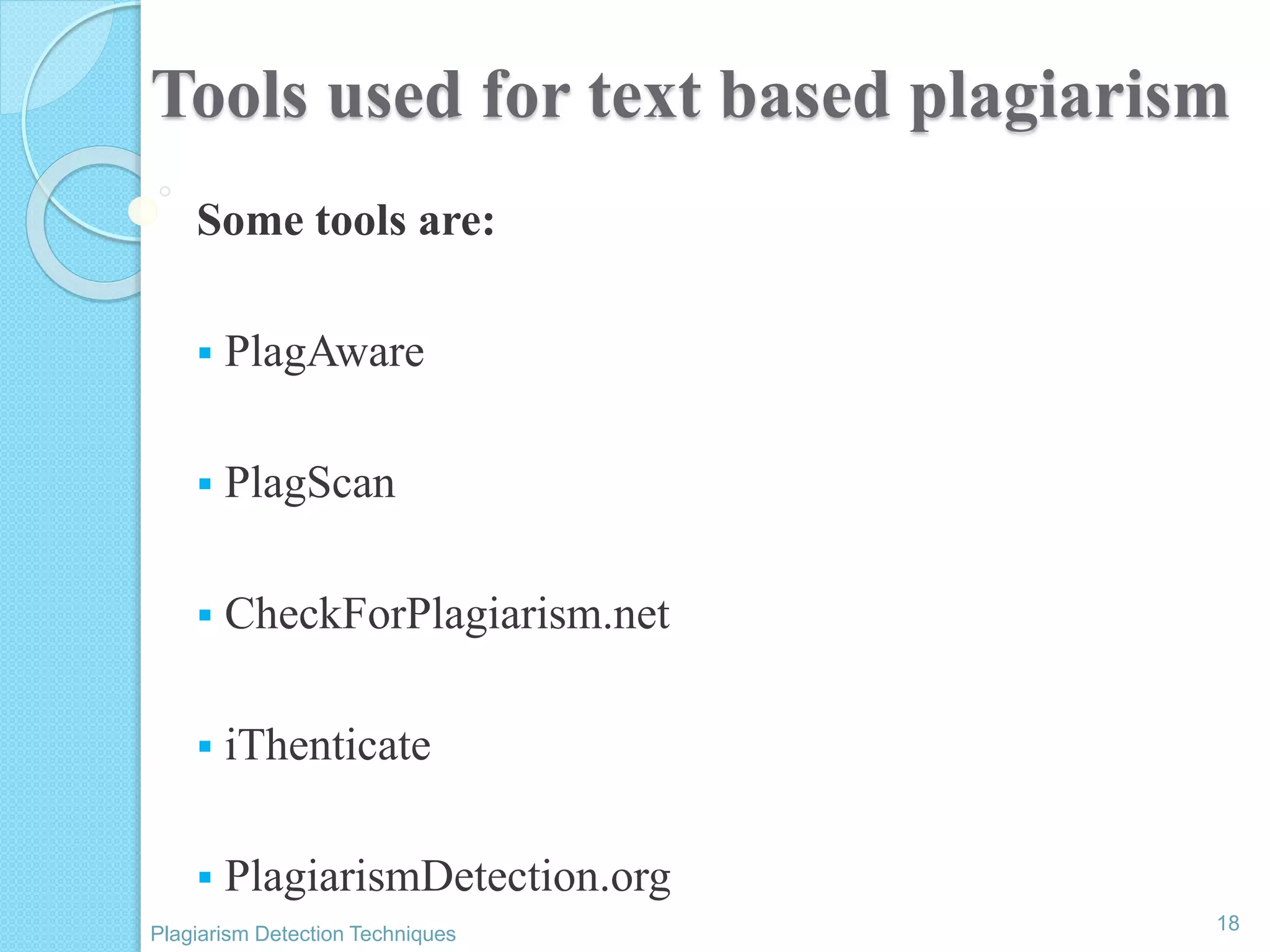 plagiarism detection tools and techniques | PPTX
