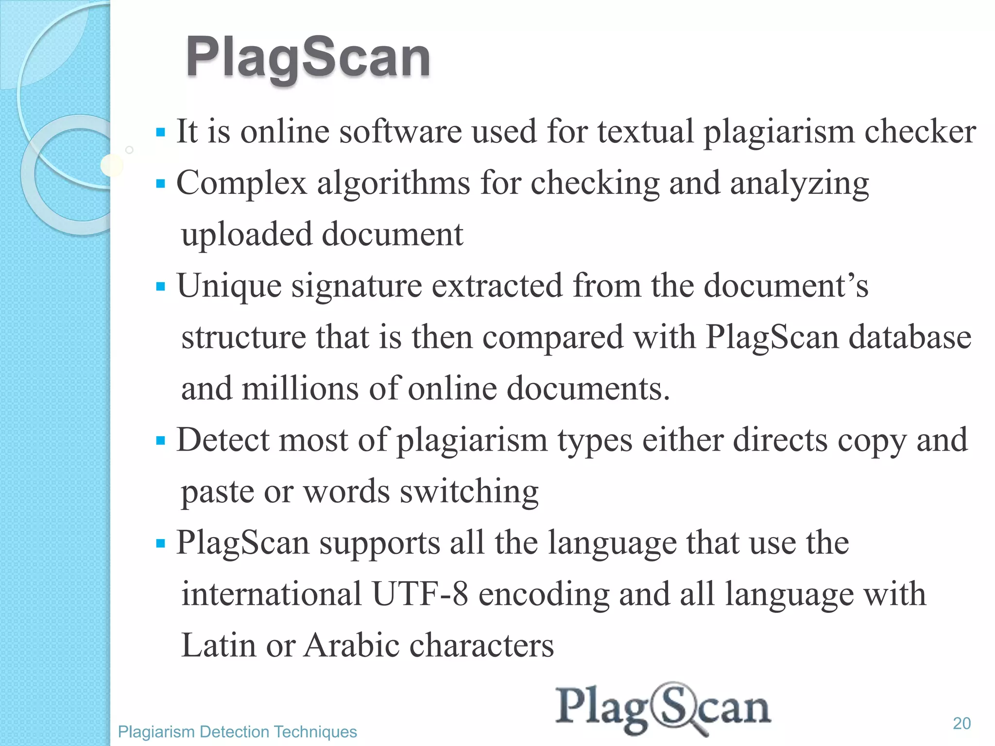 plagiarism detection tools and techniques | PPTX