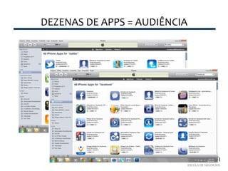DEZENAS	
  DE	
  APPS	
  =	
  AUDIÊNCIA	
  
 