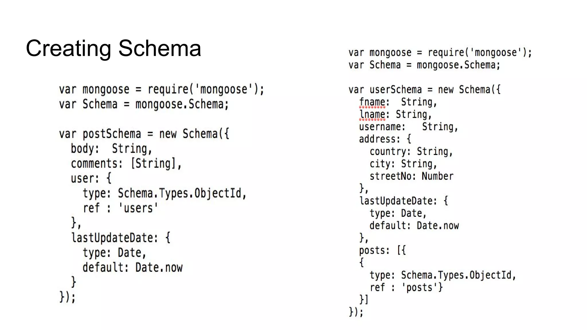 Creating Schema